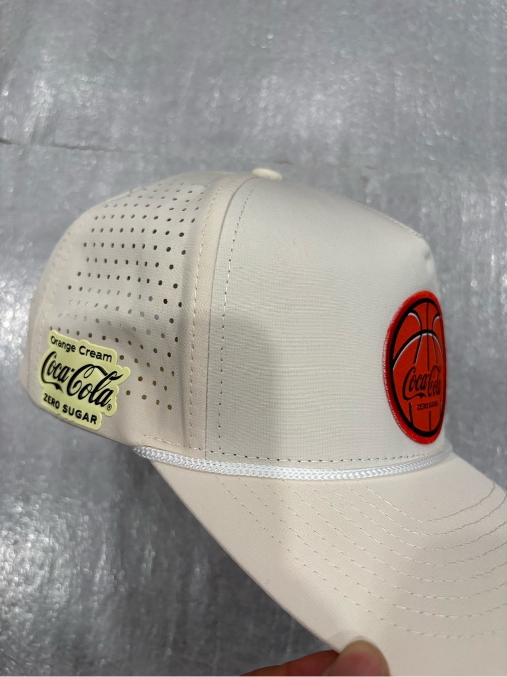 Coca-Cola Beige Trucker Hat with Orange Cream Zero Sugar Baseball Hat